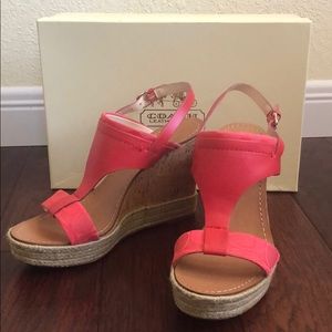 Coach open toe wedge sandals 10 M
